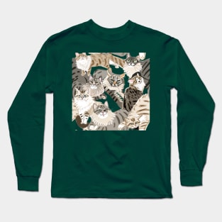 Cats Paradise Green Long Sleeve T-Shirt